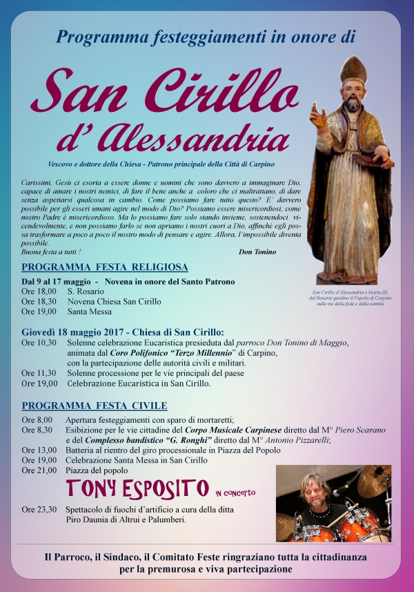 Carpino/ Domani si festeggia San Cirillo