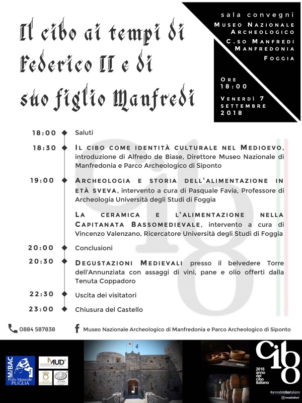 Museo Nazionale Archeologico di Manfredonia - programma di valorizzazione - convegno "Il cibo ai tempi di Federico II