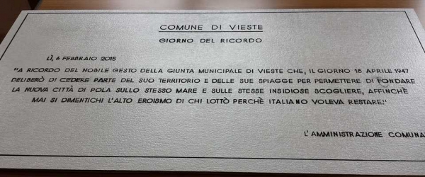 Vieste, un raggio di sole nella buia pagina della tragedia delle foibe