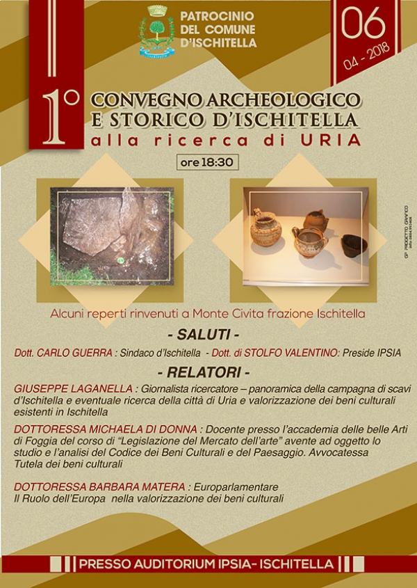 Venerdì 1° Convegno Archeologico e Storico d’Ischitella alla ricerca di Uria
