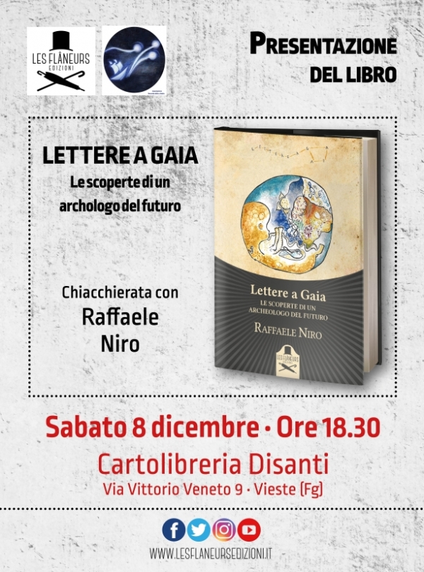 Vieste/ Sabato 8 la presentazione del libro LETTERE A GAIA  di Raffaele Niro alla Cartolibreria Di Santi