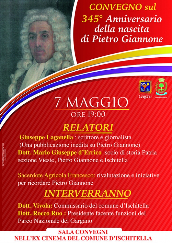 Ischitella/ Domenica Convegno dedicato a Pietro Giannone