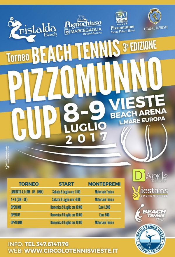 Vieste/ Al Cristalda la 3 edizione del Beach Tennis PIZZOMUNNO CUP