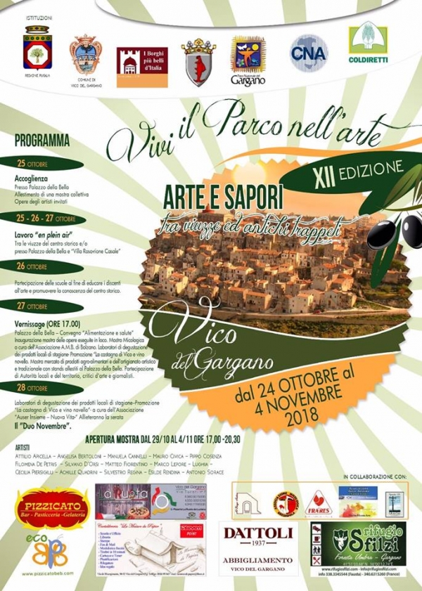 Vico tra gusto e bellezza con Vivi il Parco nellArte. Dal 24 ottobre al 4 novembre, 12 giorni di iniziative
