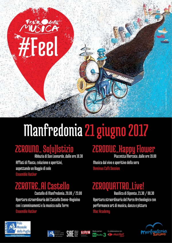 "#FEEL": il 21 giugno, da mattina sino a tarda sera, la "Festa della Musica" irrompe a Manfredonia