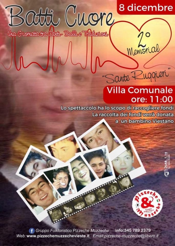 Vieste/ Il Gruppo Folkloristico Pizzeche & Muzzeche ricorda Sante Ruggieri gioved 8 dicembre con uno spettacolo di "Beneficenza"....