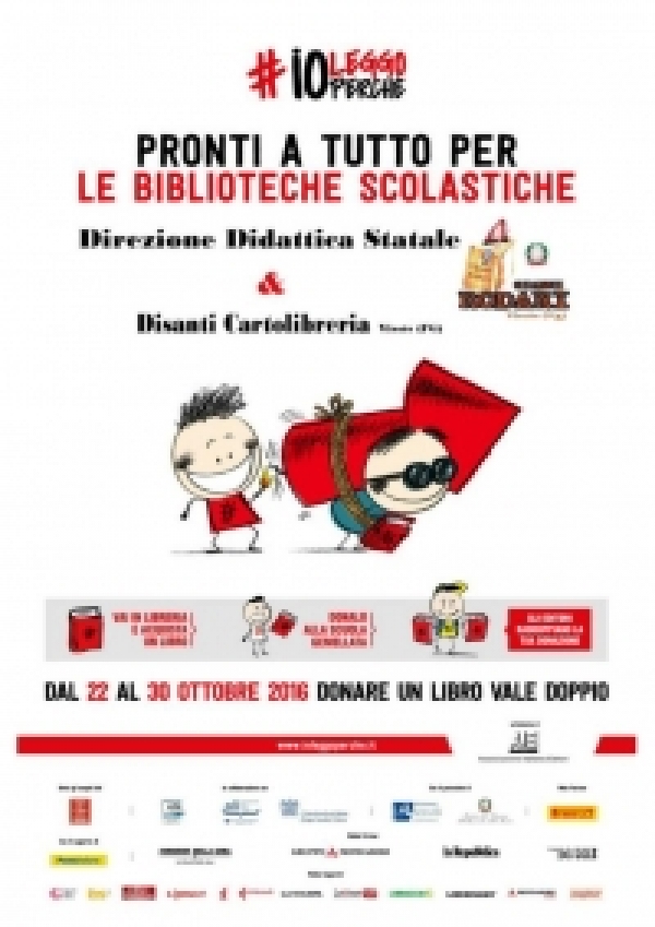 #IOLEGGOPERCH - Dal 22 al 30 ottobre ben 62.000 i volumi donati che andranno ad arricchire le biblioteche scolastiche in tutta Italia!