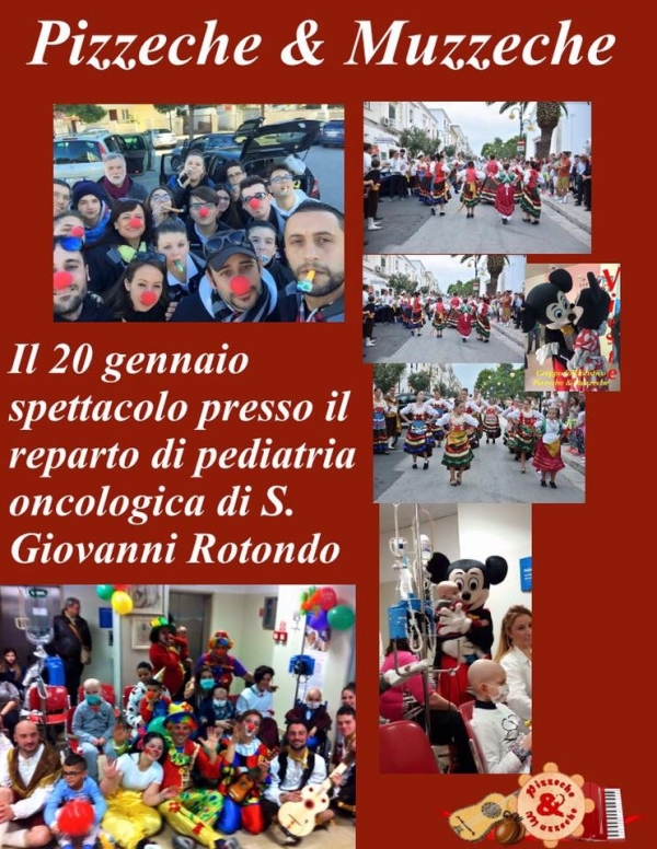 Vieste/ I Pizzeche & Muzzeche venerdi a S. Giovanni Rotondo per uno spettacolo dedicato ai  bambini malati di cancro.